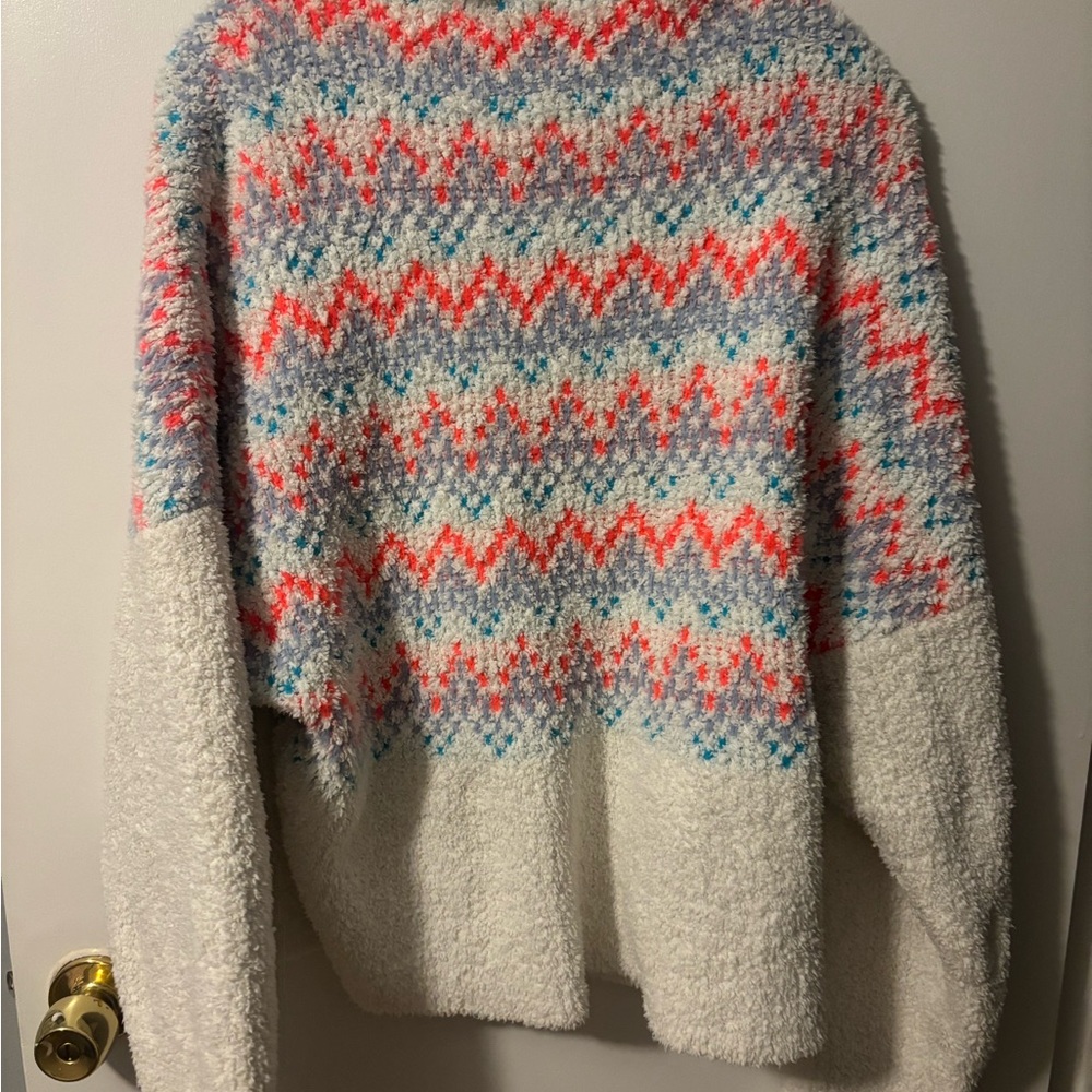 Anthropologie Pilcro Selene Nordic Fuzzy Chevron Girly Oversized Chunky Sweater